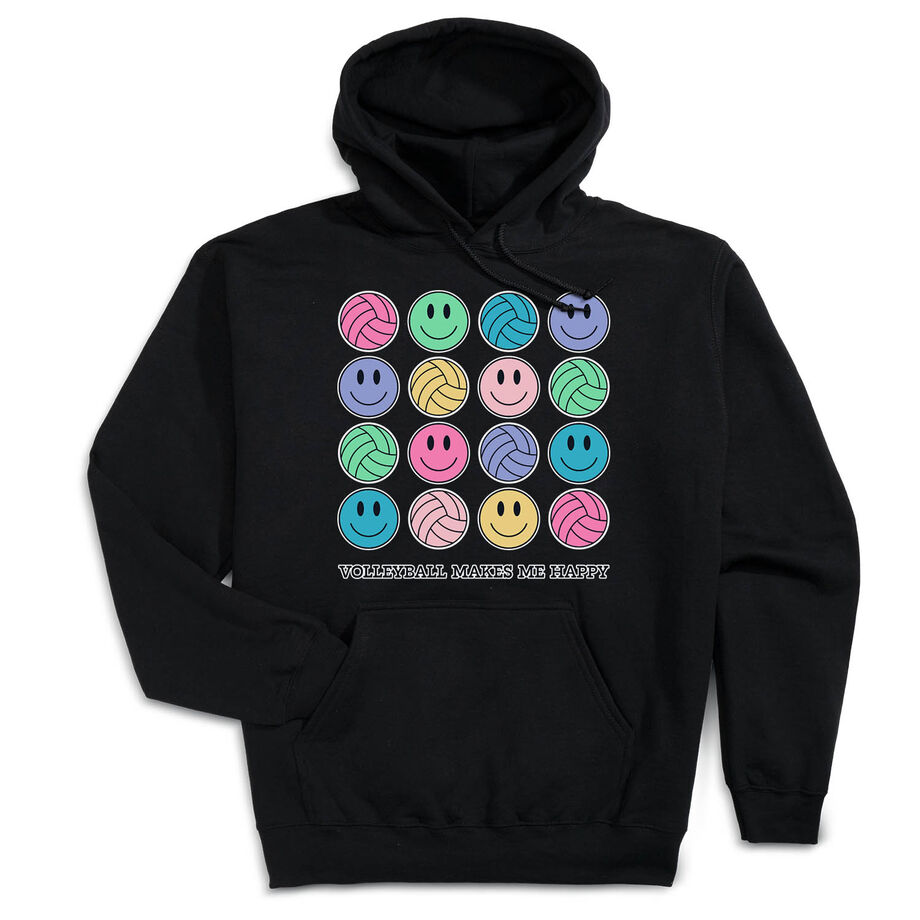 Volleyball Hooded Sweatshirt - Volleyball Makes Me Happy