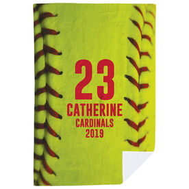 Softball Premium Blanket - Personalized Stitches (Vertical)