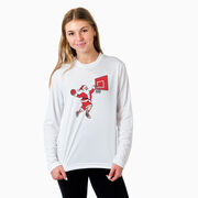 Basketball Long Sleeve Performance Tee - Slam Dunk Santa