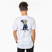 Guys Lacrosse Short Sleeve T-Shirt - Riley The Lacrosse Dog (Back Design)