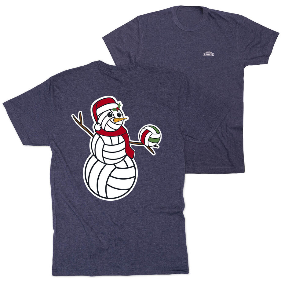 Volleyball Short Sleeve T-Shirt - Serving Holiday Cheer (Back Design) 