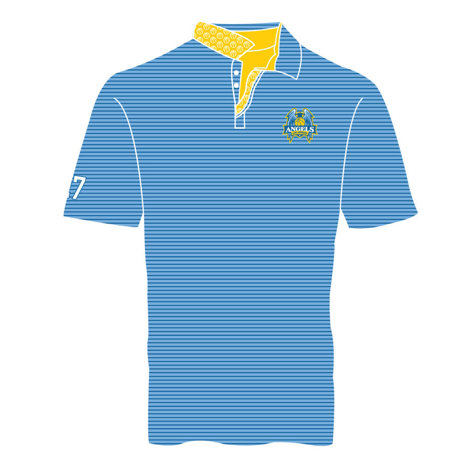 Custom Team Short Sleeve Polo Shirt - Basketball Stripes