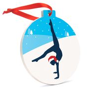 Gymnastics Round Ceramic Ornament - Silhouette