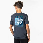 Guys Lacrosse Short Sleeve T-Shirt - Survival of the Fittest (Back Design)