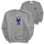 Hockey Crewneck Sweatshirt - Puck The Hockey Dog (Back Design)