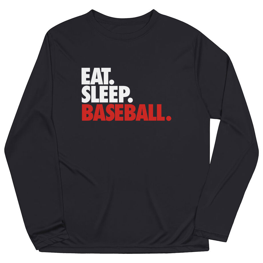 Baseball Long Sleeve Performance Tee - Eat. Sleep. Baseball.