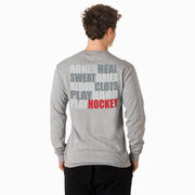 Hockey Tshirt Long Sleeve - Bones Saying (Back Design)