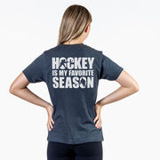 Hockey Short Sleeve T-Shirt - Hockey Is My Favorite Season (Back Design)