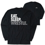 Wrestling Tshirt Long Sleeve - Eat. Sleep. Wrestle (Back Design)