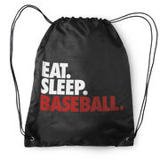 Baseball Drawstring Backpack Eat. Sleep. Baseball.