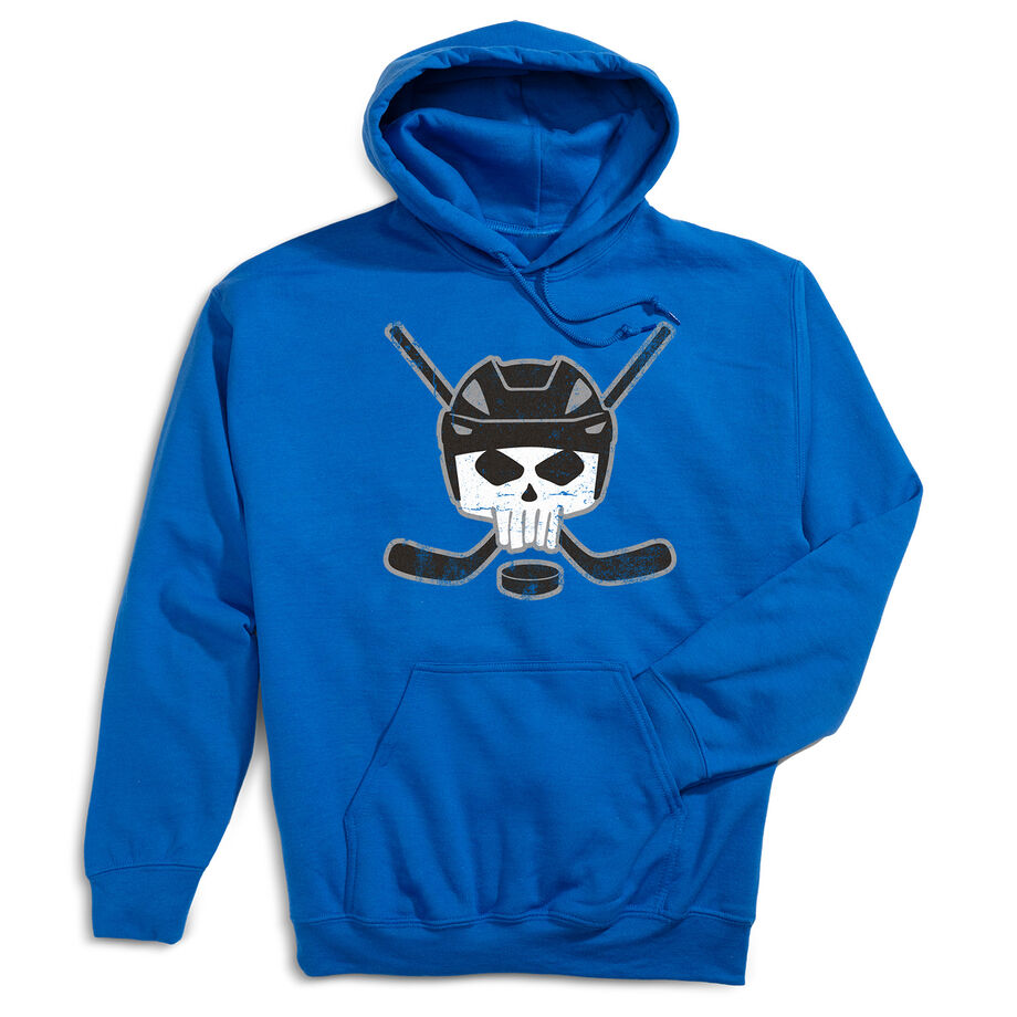 Hockey Hooded Sweatshirt - Hockey Helmet Skull