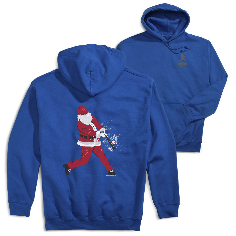 Baseball Hooded Sweatshirt - Home Run Santa (Back Design)