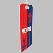 Guys Lacrosse Bag/Luggage Tag - Personalized Vertical Lacrosse Stick