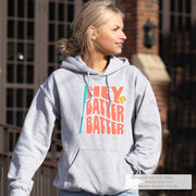Softball Hooded Sweatshirt - Hey Batter Batter