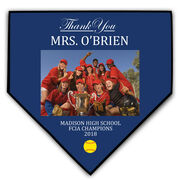 Softball Home Plate Plaque - Thank You With Photo