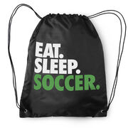 Soccer Drawstring Backpack Eat. Sleep. Soccer.