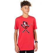 Skiing Short Sleeve T-Shirt - Freestyle Santa