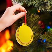 Softball Round Ceramic Ornament - Softball Graphic