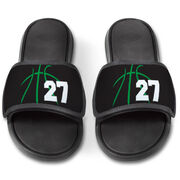 Basketball Repwell&reg; Slide Sandals - Basketball Lines with Number