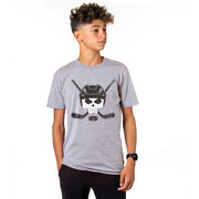 Hockey Short Sleeve Tee - Hockey Helmet Skull