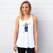 Hockey Flowy Racerback Tank Top - Puck The Hockey Dog