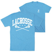 Guys Lacrosse Short Sleeve T-Shirt - Crossed Sticks (Back Design)