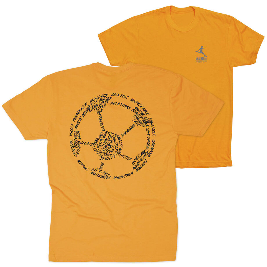 Soccer Short Sleeve T-Shirt - Soccer Words (Back Design)