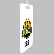 Softball Bag/Luggage Tag - Custom Softball Logo with Team Number