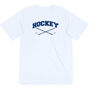 Hockey Short Sleeve Performance Tee - Hockey Crossed Sticks Logo