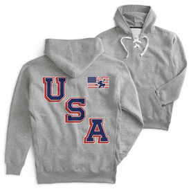 Hockey Sport Lace Sweatshirt - Hockey USA Gold