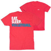 Volleyball Short Sleeve T-Shirt - Eat. Sleep. Volleyball. (Back Design)