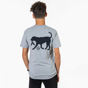 Soccer Short Sleeve T-Shirt - Spot The Soccer Dog (Back Design)