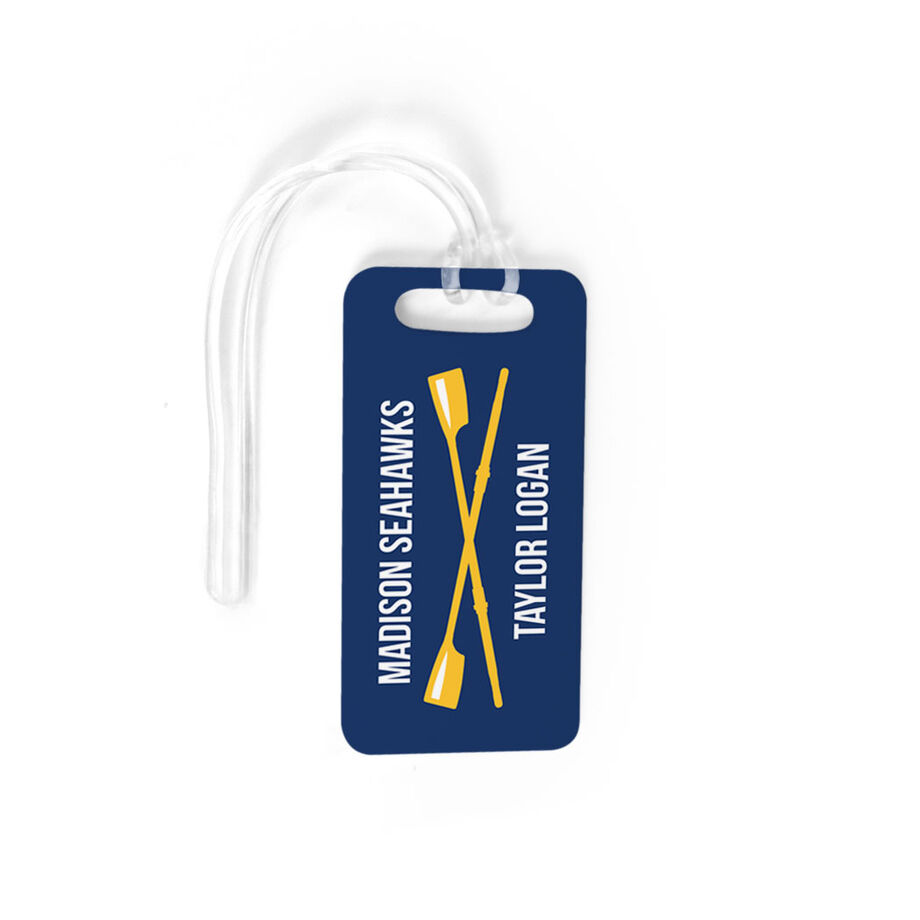 Crew Bag/Luggage Tag - Personalized Text with Crossed Oars