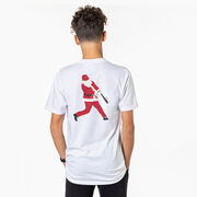 Baseball Short Sleeve T-Shirt - Home Run Santa (Back Design)