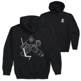 Hockey Hooded Sweatshirt - Hockey Goalie Sketch (Back Design)