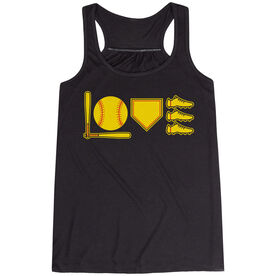 Softball Flowy Racerback Tank Top - Love To Play