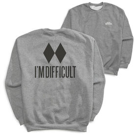 Skiing Crewneck Sweatshirt - I'm Difficult (Back Design)