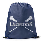 Girls Lacrosse Drawstring Backpack - Lacrosse Crossed Girls Sticks