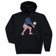 Volleyball Hooded Sweatshirt - Volleyball Stars and Stripes Player