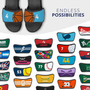 Basketball Repwell&reg; Sandal Straps - Ball and Number Reflected