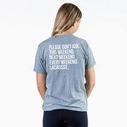 Girls Lacrosse Short Sleeve T-Shirt - All Weekend Lacrosse (Back Design) 