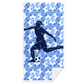 Soccer Premium Beach Towel - Girl Player