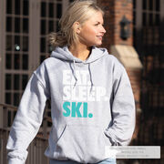 Skiing Hooded Sweatshirt - Eat Sleep Ski