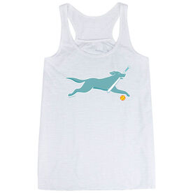 Softball Flowy Racerback Tank Top - Mitts the Softball Dog