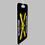 Skiing Bag/Luggage Tag - Personalized Text with Crossed Skis