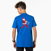 Baseball Short Sleeve T-Shirt - Home Run Santa (Back Design)