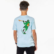 Guys Lacrosse Short Sleeve T-Shirt - Lacrosse Leprechaun (Back Design)