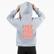 Softball Hooded Sweatshirt - Hey Batter Batter (Back Design)