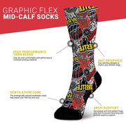 Wrestling Graphic Flex Mid-Calf Socks - Wrestling Life
