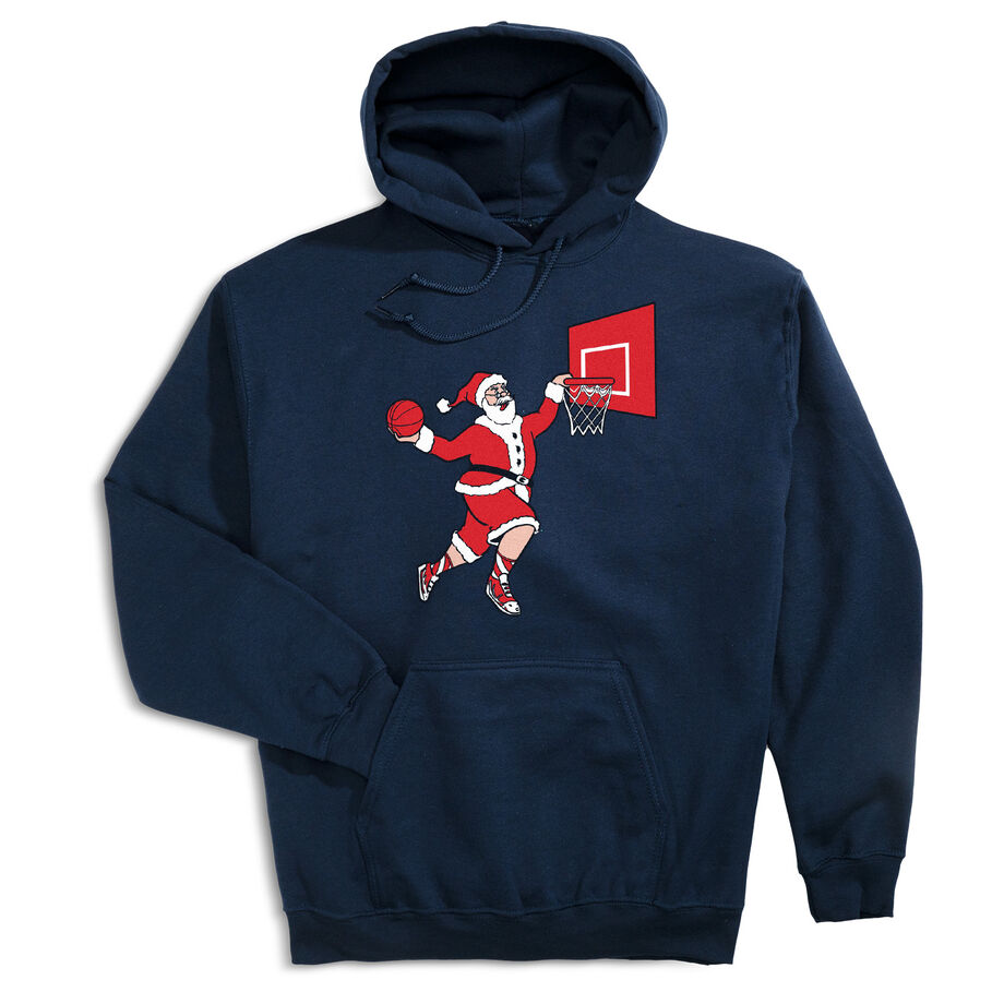 Basketball Hooded Sweatshirt - Slam Dunk Santa - Personalization Image